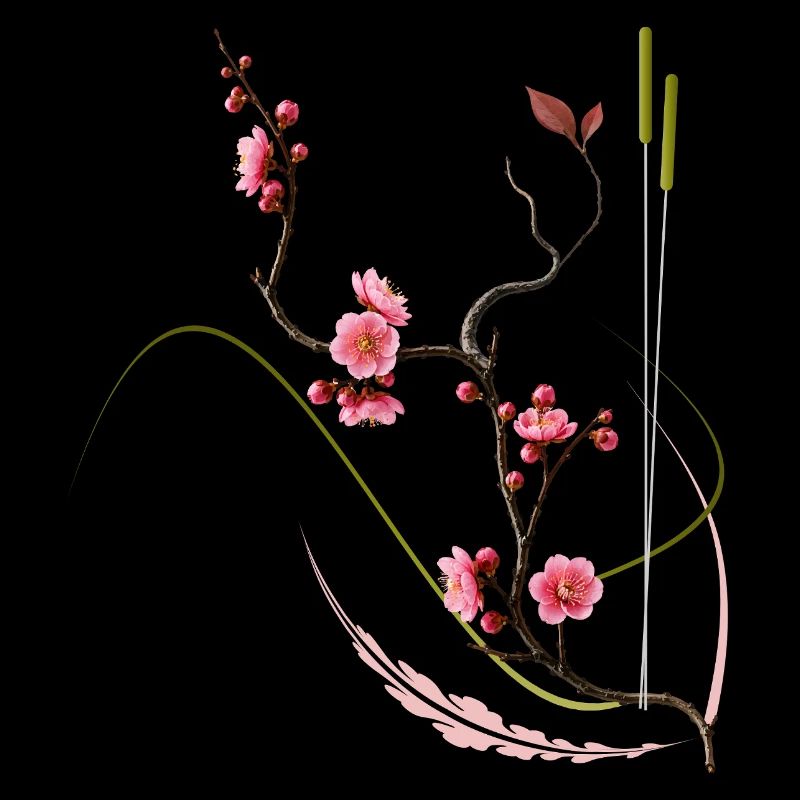 Style zen de la fleur de prunier japonaise