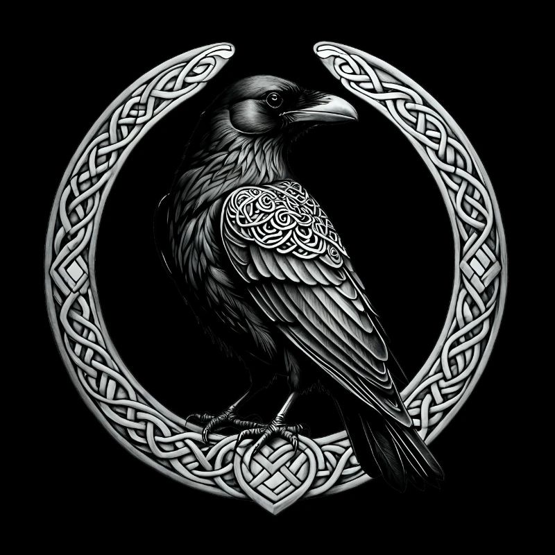 Corbeau avec nœud celtique 01