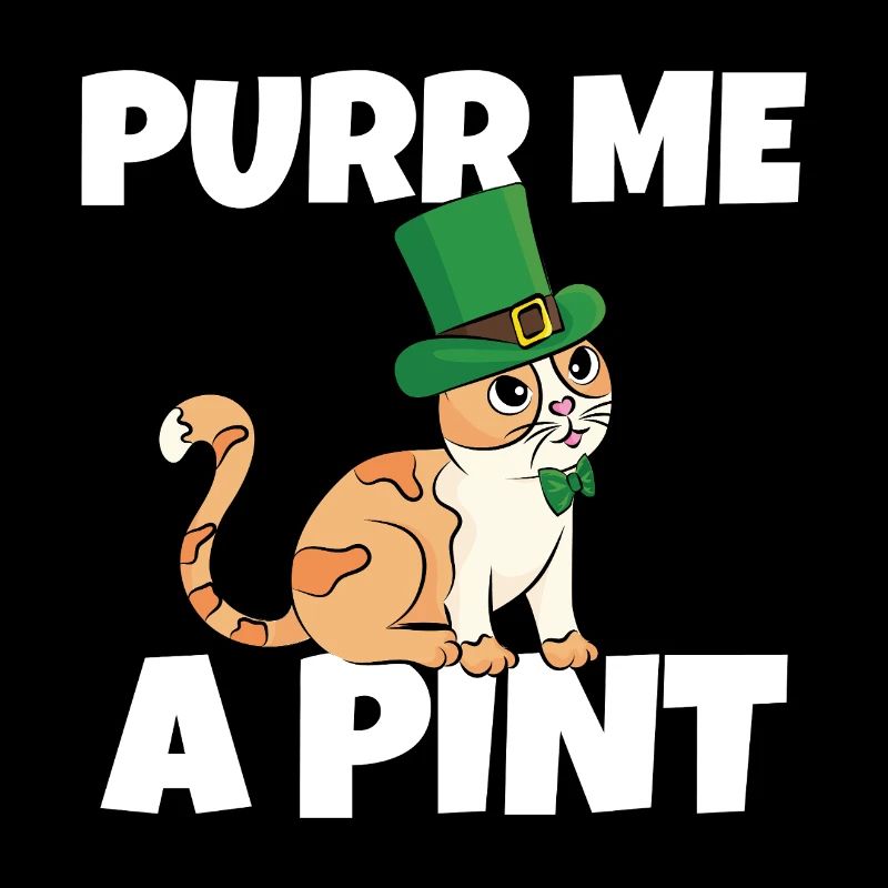 St. Patrick's Day Naughty Thirsty Cat Leprechaun