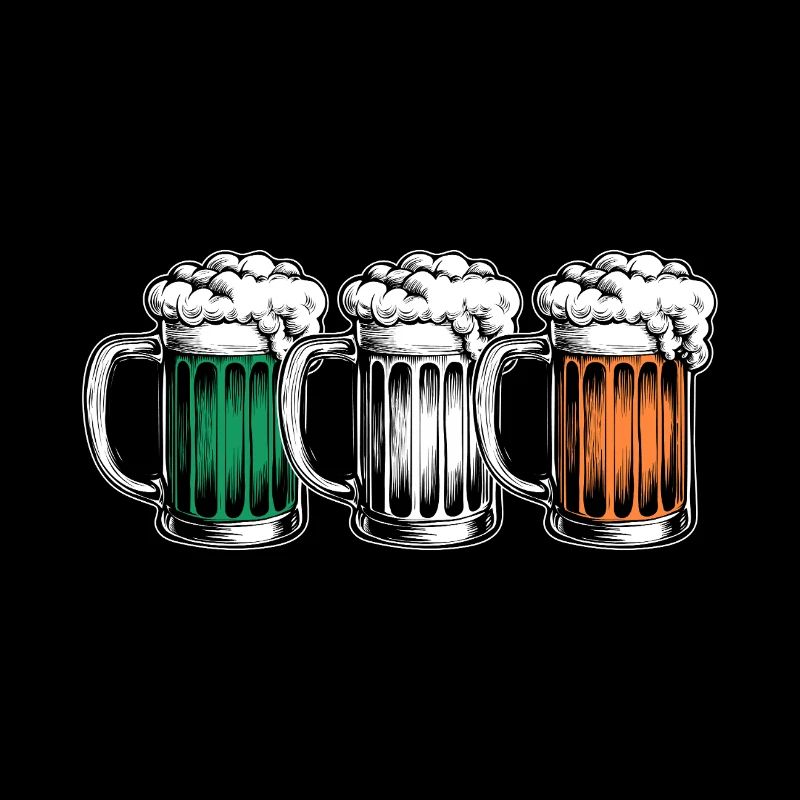 St. Patrick's Day Beer Beer Glasses Irish Flag