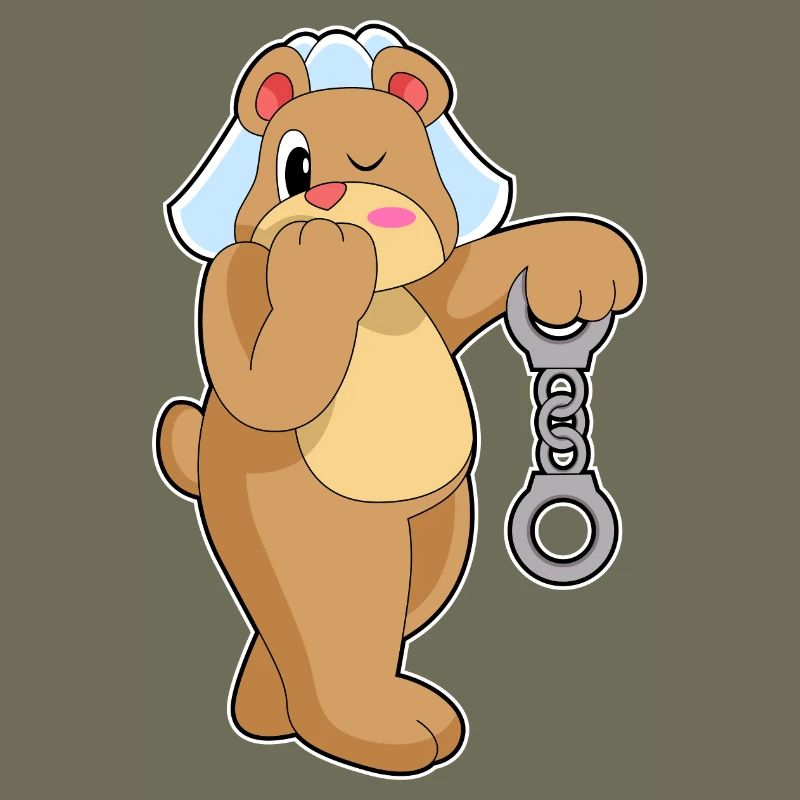 Bear Bride Handcuffs Wedding