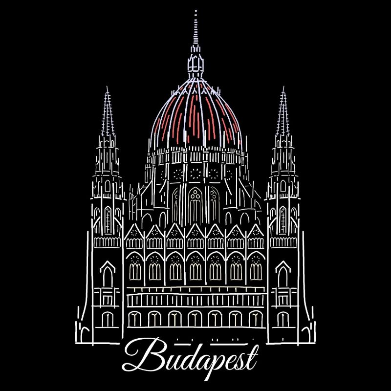 Budapest, Dessin à la main du Parlement, Hongrie