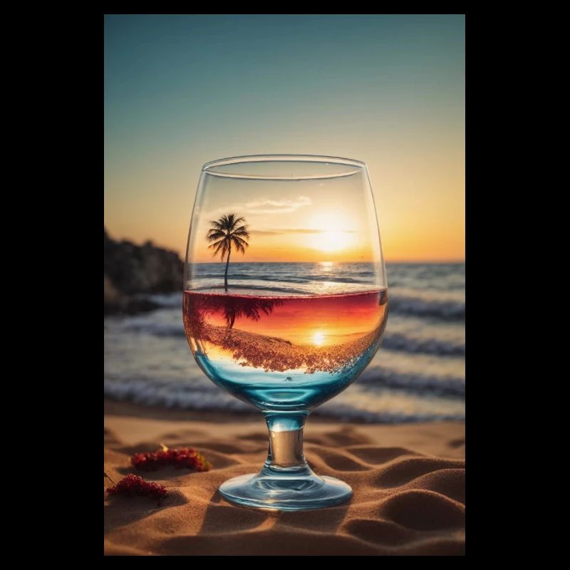 Beach wine glass