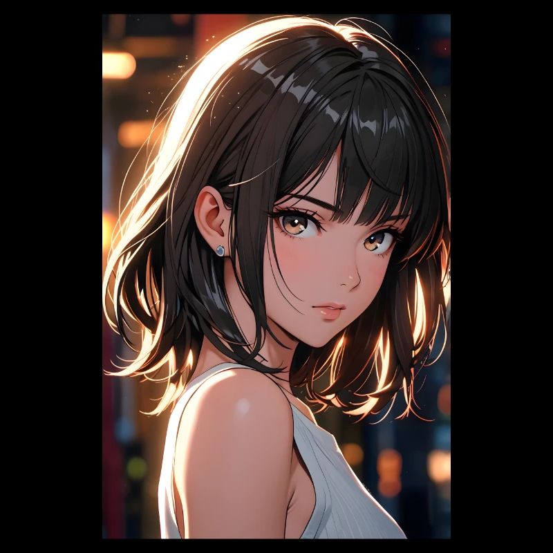 Wunderschöne Anime-Kunst – Porträt eines Mädchen