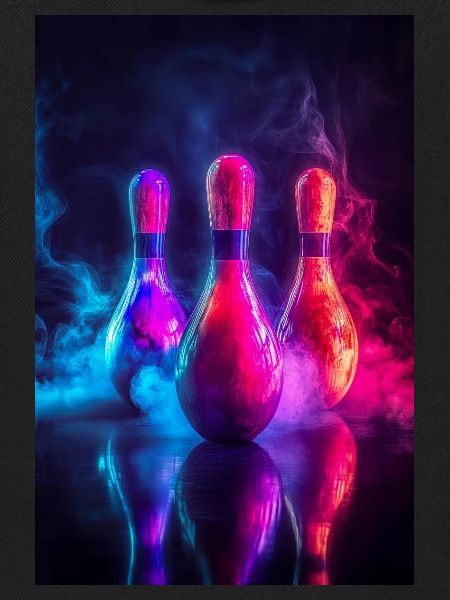 Neon Glow Bowling Pins