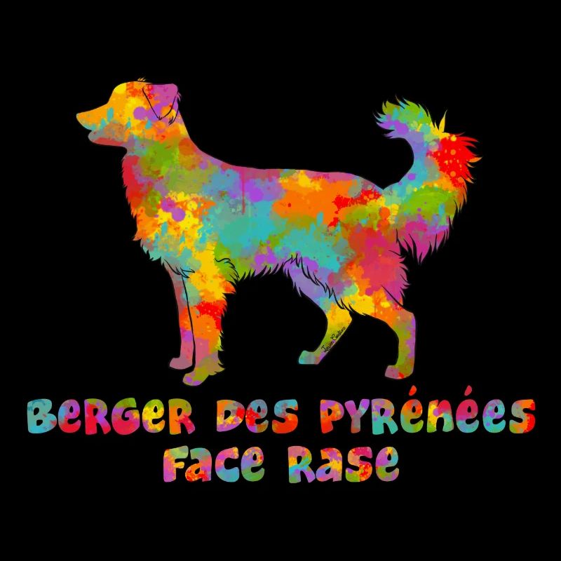 Pyrenean Shepherd Multicolor Gesicht rasiert