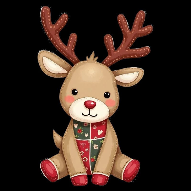 Patchwork Reindeer Winter Love