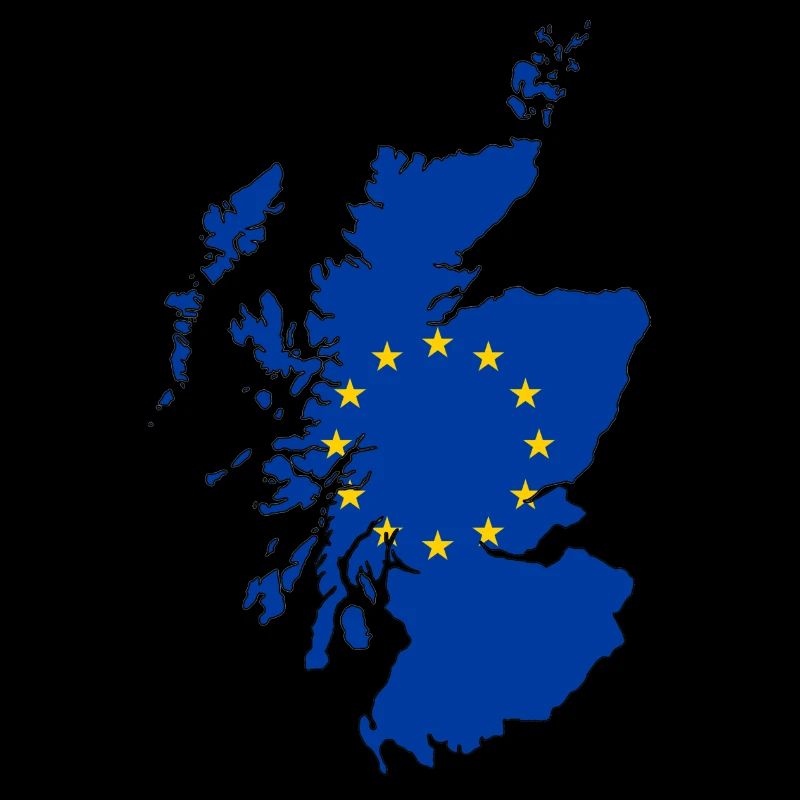 Scotland Map with EU Flag