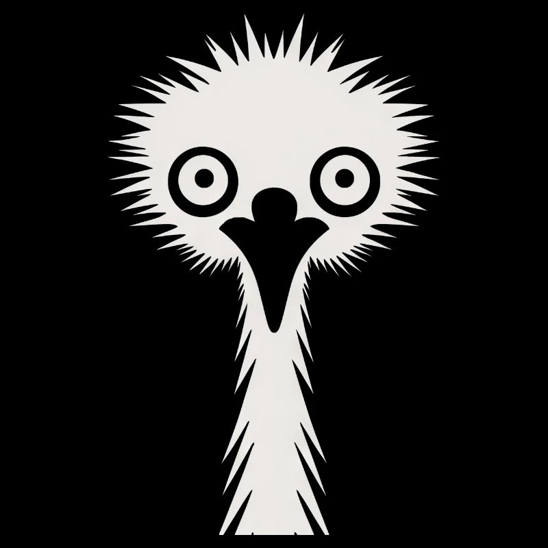 Graceful Silhouette: Emu & Ostrich in Silhouette