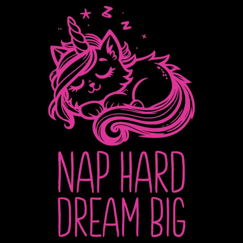 Nap Hard Dream Big Sleeping Unicorn Cat