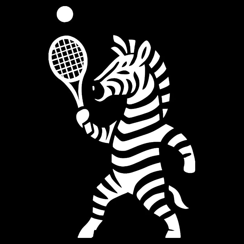 Minimalist Zebra Tennis Player Silhouette
