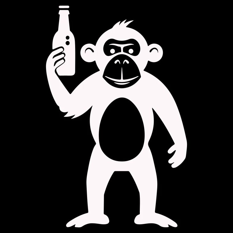 Singe humoristique avec bouteille