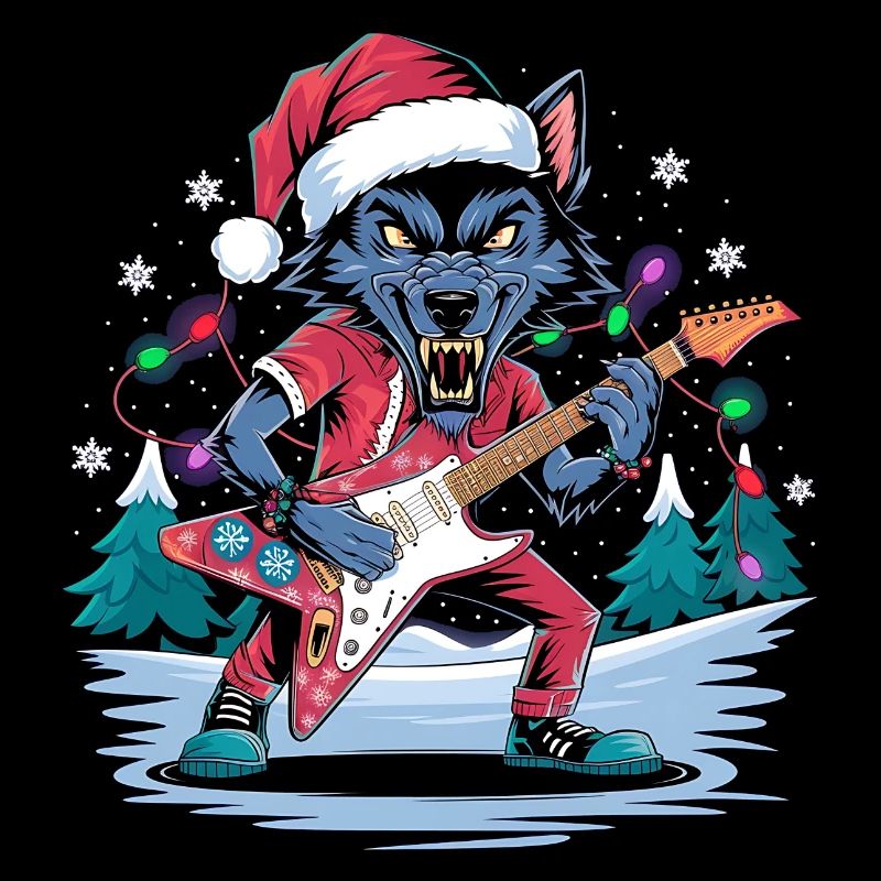 Christmas Wolf Rock – Festive and Wild