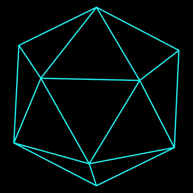 icosaèdre turquoise