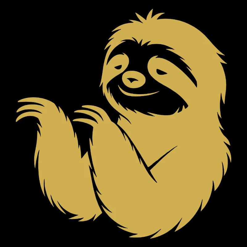 Cool Sloth Silhouette Portrait Face Head