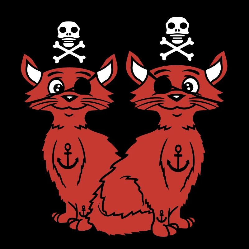 2 Pirate Cats Sabre Buccaneer Eye Patch Team