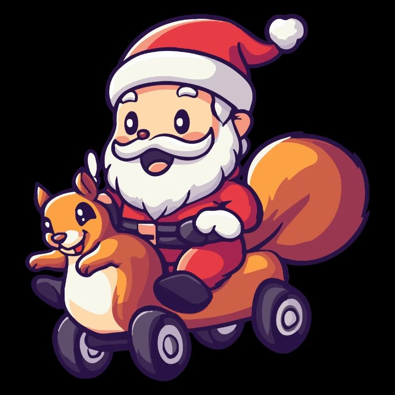 Eichhörnchen Weihnachtsmann Cartoon