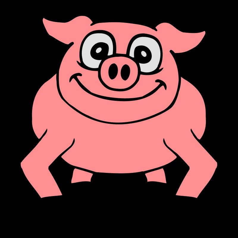 Cute cartoon comic pig peeps friendly
