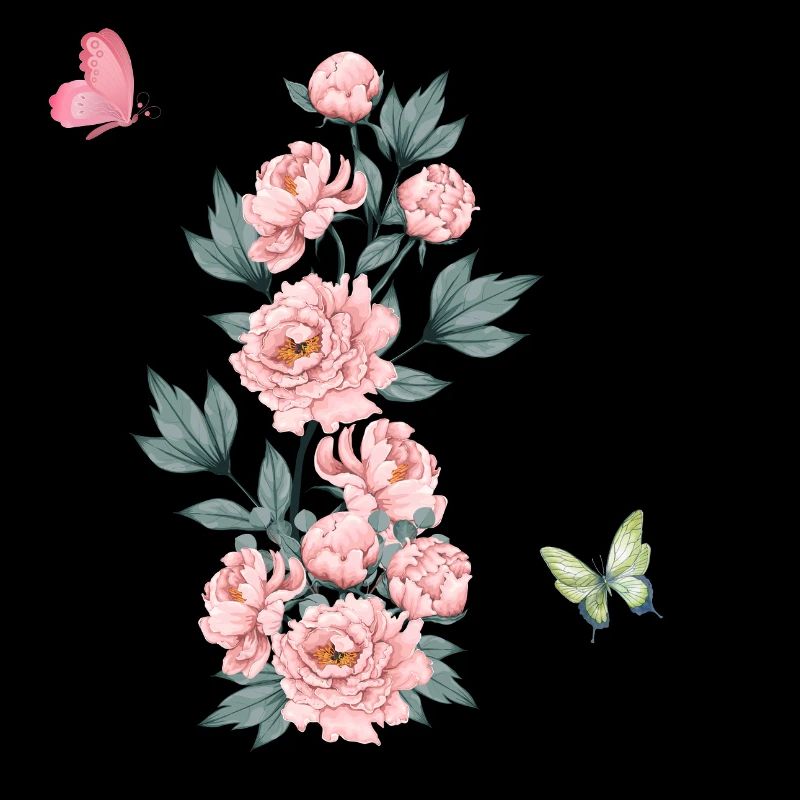Lettre l fleurs rose