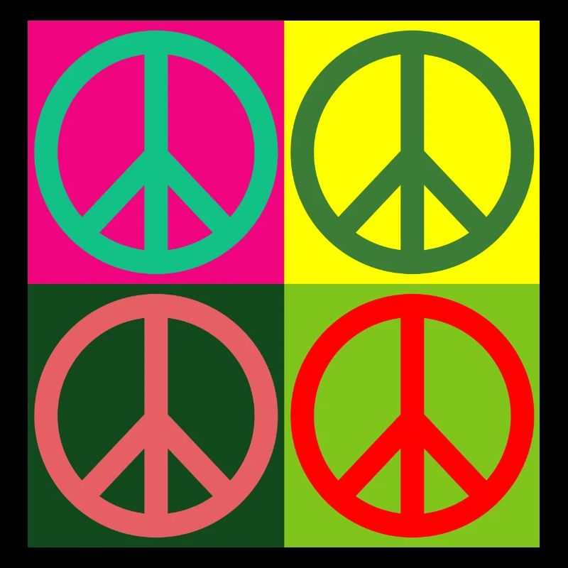 Pop Art / Comic: Peace-Zeichen - Hippies - 60s 70s