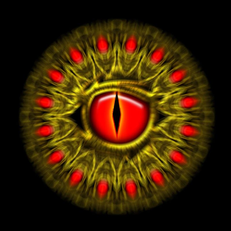 Oeil dragon Symbole magique 4 éléments puissance