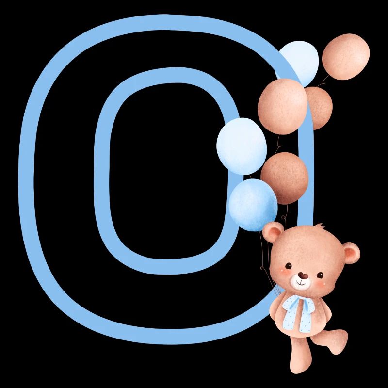 Lettre o bleue ours