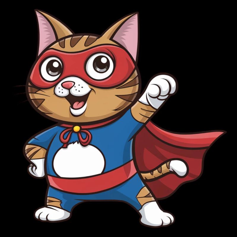 Katze im Superhelden-Umhang