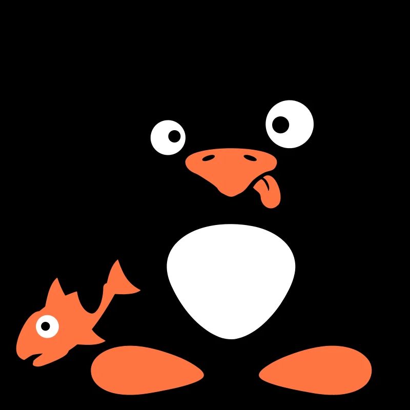 Drôle de pingouin poisson attrapé fou stupide doofy
