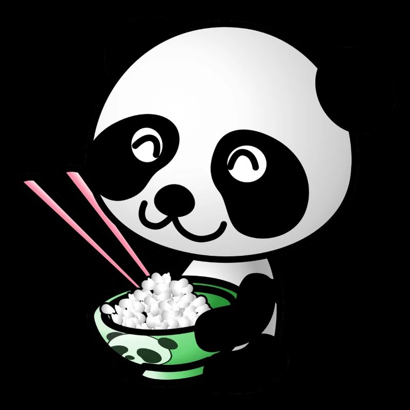 Süßer Panda mit Reisschüssel