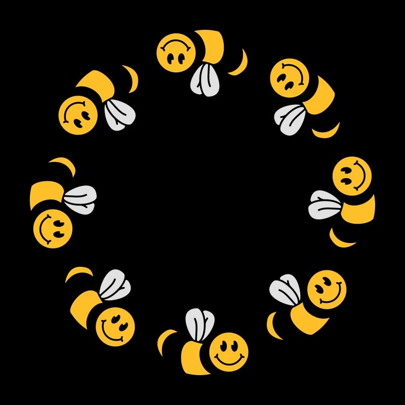 Funny bee circle pattern