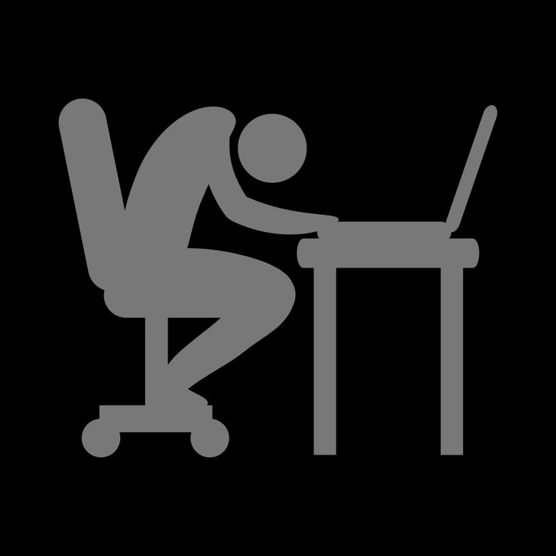 Laptop exhausted sleep logo
