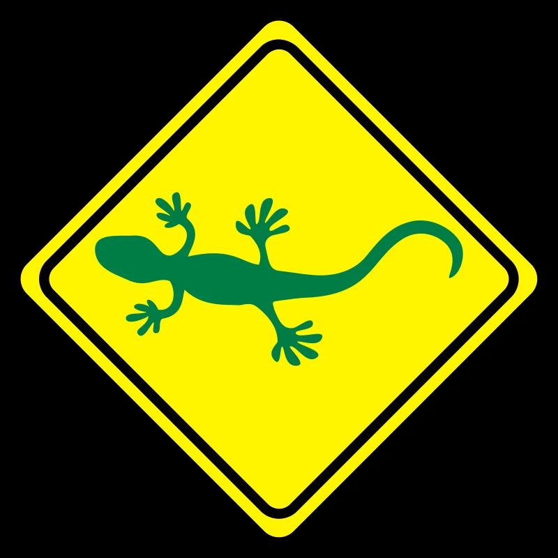 warnung echse 3 farb vektor