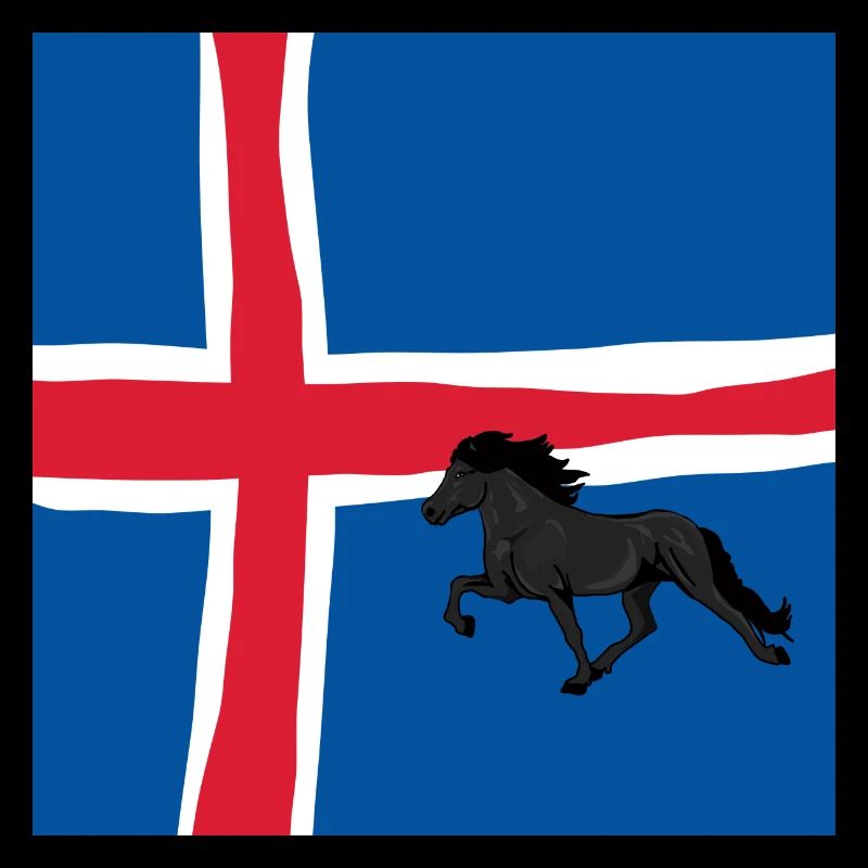 Icelandic Flag - black