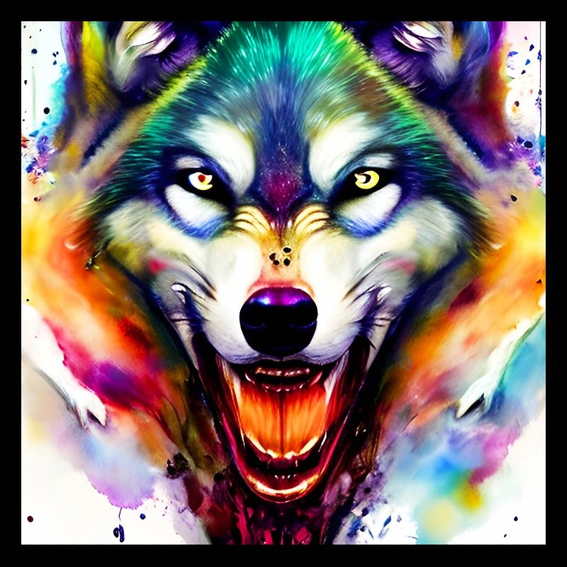 Wolfskopf Aquarelle colorée