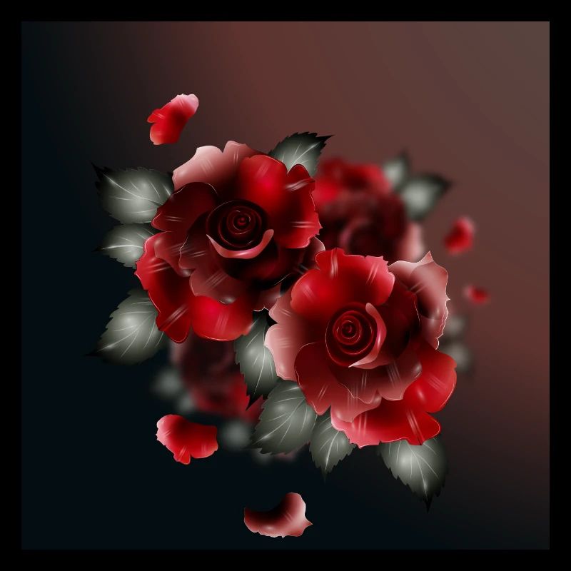 bouquet sombre de roses rouges