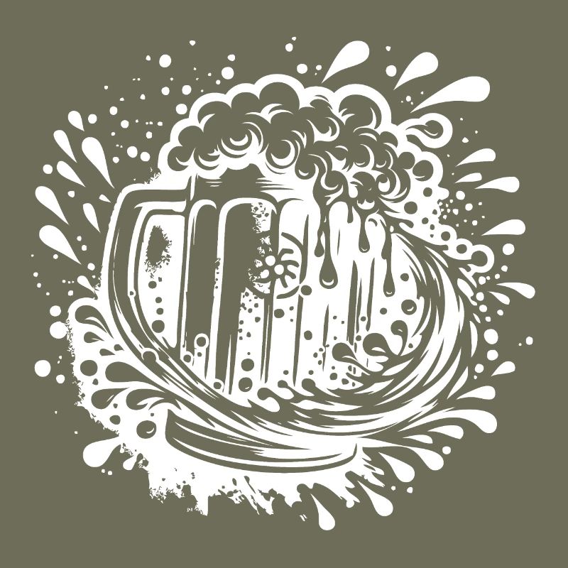 Beer mug hops and malt