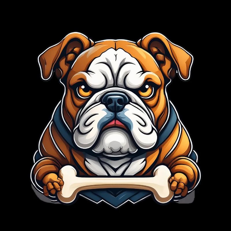 Wild angry animal pugnacious combative bulldog