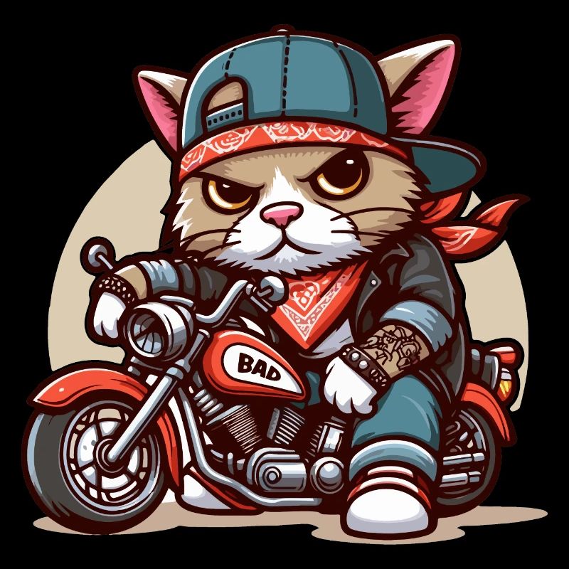 Chat forcé : tyran à moto