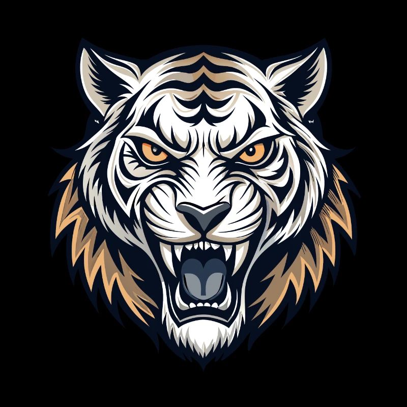 Powerful tiger head