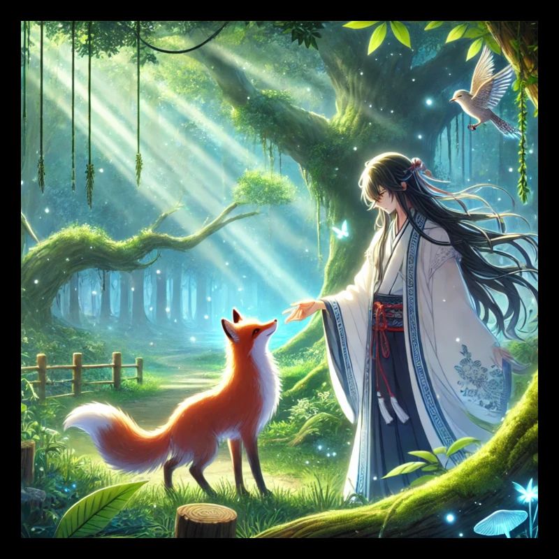 Frau mit Fuchs Animestyle