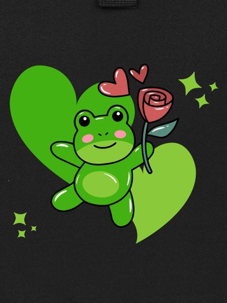Frosch mit Rose