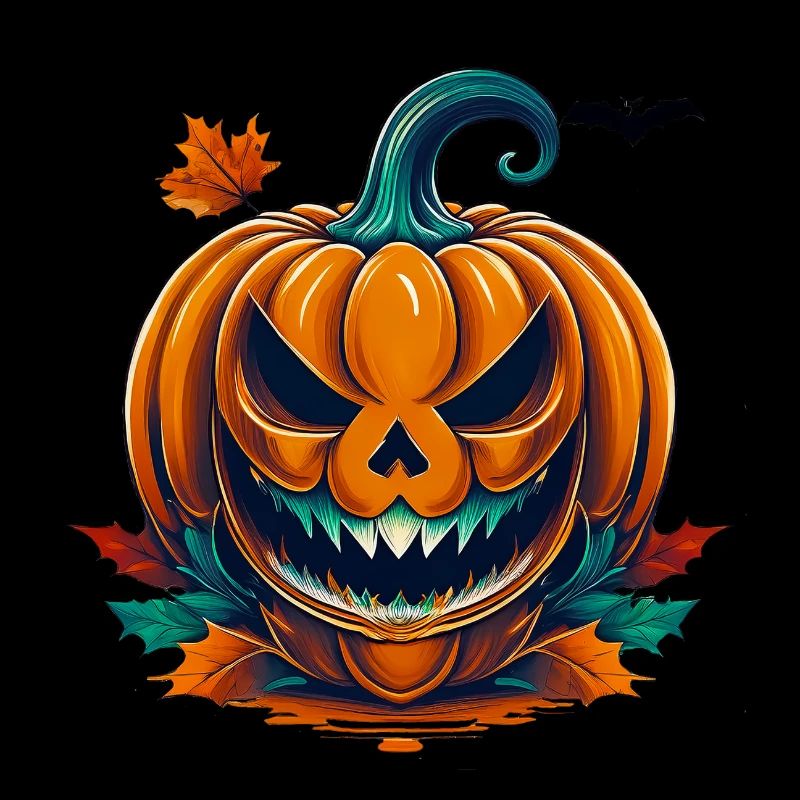 Wild angry pugnacious combative Halloween Pumkin