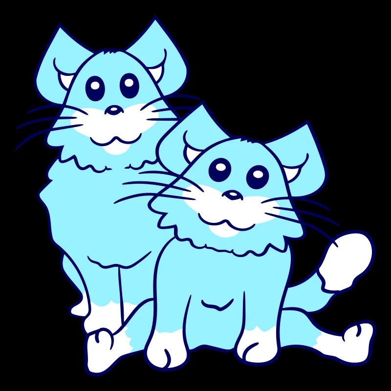 Zwei Glückliche Katzen 2 Freunde Pärchen Team Paar