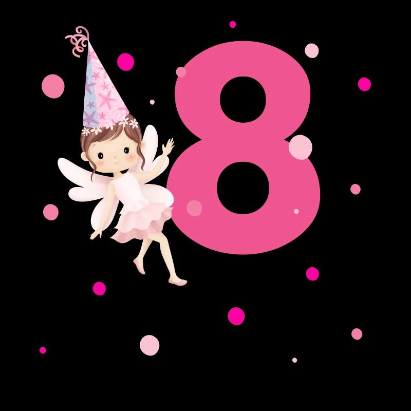 8e anniversaire fée rose
