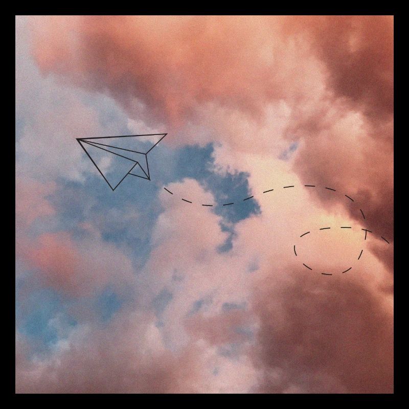 Papierflugzeug in einer ästhetischen Abbildung.