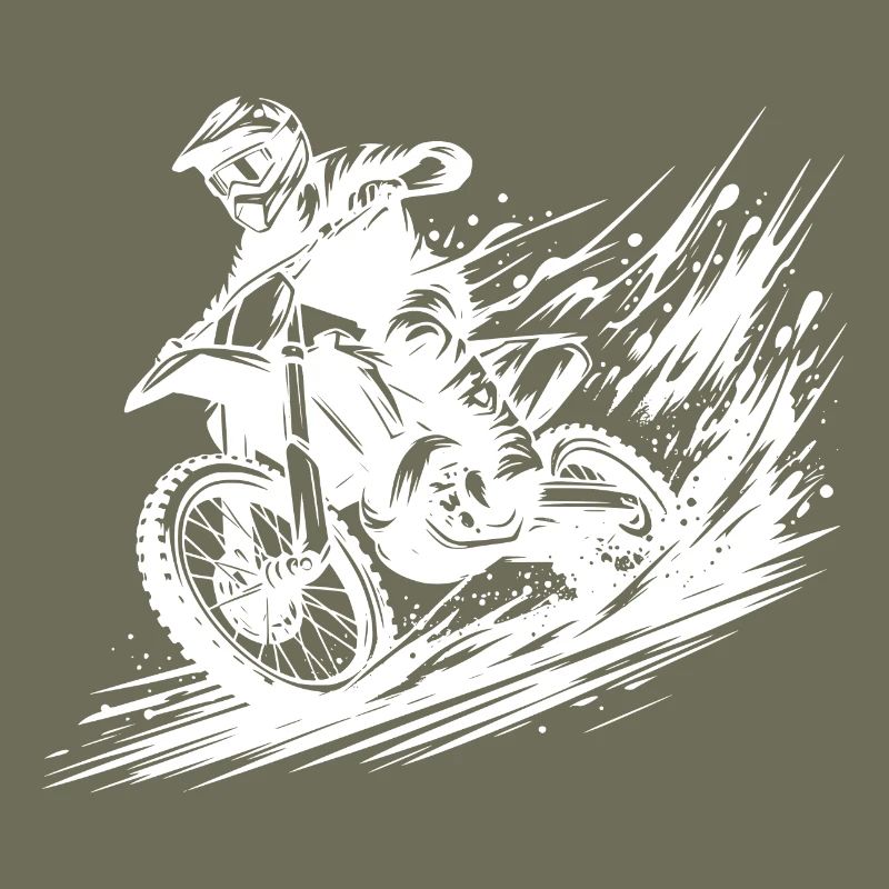 Balade dynamique en motocross dans la boue et la boue