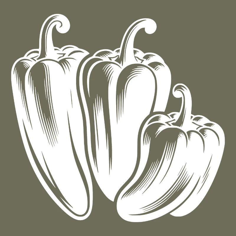 Three Peppers Simple Vegetable Design