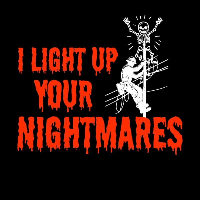 Lineman Halloween Nightmare Spooky Electric Design