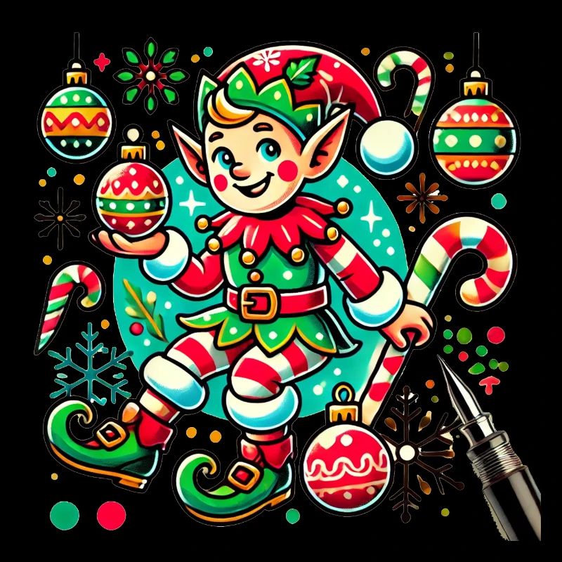 Elfe de Noël Motif de Noël Elfe