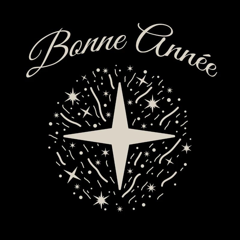 Happy New Year: silver design with stars